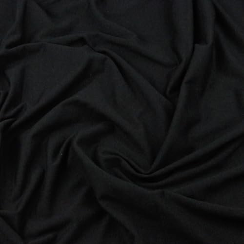 TEXTREND Meterware Jersey - 100% Baumwolle - Gewicht: 140 Gramm / m2 - Textilien 1.75m - Schwarz