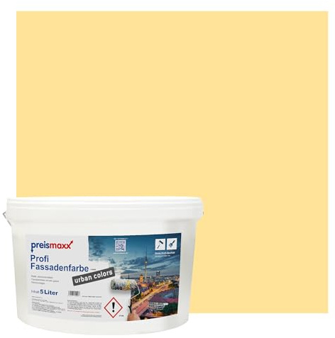 Preismaxx Profi Fassadenfarbe Gelb Sonnengelb silikonharzverstärkt aussen 5l