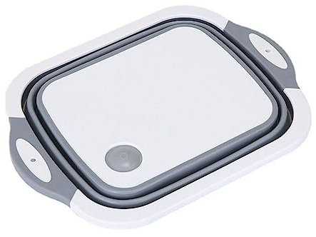 susiodeu 3 in 1 Chopping Board Sink Drain Basket Kitchen Organizer Washable for Outdoors Camp Basins Vegetables Strainer