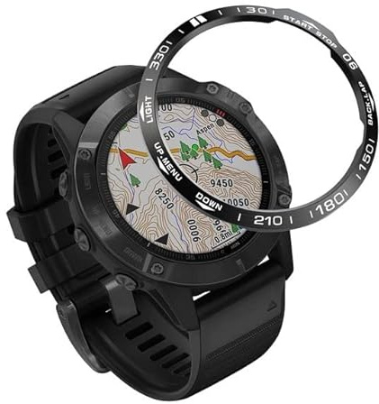 SOMKB Kratzfeste Ringe Abdeckung Lünette für Garmin Fenix 5 Plus 6 Pro 6X Saphiruhr Lünette Ring Metall Smart Watch Edelstahlgehäuse (Farbe: A, Größe: für Fenix 6-6 Pro)