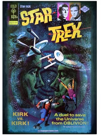 Displate Star Trek Metallposter Star Trek Poster Star Trek Geschenke Star Trek Game Poster Star Trek Deko Star Trek - Tos Vintage Comics Kirk vs Kirk Poster 32x45cm