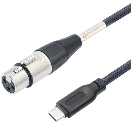 Devinal Upgrade XLR Female to USB C Cable, USB tyep-C to Female XLR Recording Cable Cord Connector Adapter Compatible with Microphone Smartphone or MacBook 2M