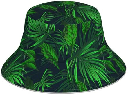 Sombrero de pescador con estampado de plantas tropicales verdes unisex para hombres y mujeres, sombrero de pesca, bonito gorro de pescador, sombrero de playa, sombrero de viaje, Planta tropical verde,