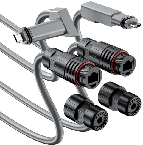 Starlink Ethernet Adapter V2 (2 Pack) Waterproof SPX Plug Male to RJ45 Female Adapters Connectors, Starlink Gen 2 Cable Accessories for Dishy and Router