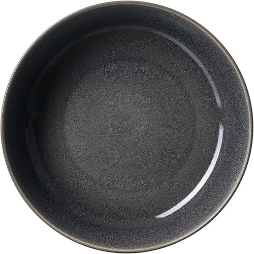 Ritzenhoff & Breker Toledo Suppenteller, 23 cm, Tiefer Teller mit Farbverläufen, Skandinavisches Design mit Reaktivglasur, Steinzeug, Dunkelgrau