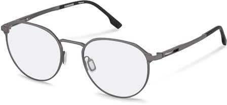 Rodenstock Brille mit Sehstärke in Dunkelgrau für Unisex optional mit Sonnenbrillentönung oder Blaulichtfilter, Rund, gefertigt aus Titan, Modell: R7150 (inklusive Brillenetui)