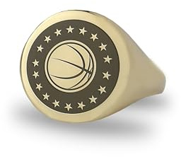 Geprägte Basketball Ring - Gold Basketball Ring - Benutzerdefinierte Basketball Ring - Bold Statement Ring