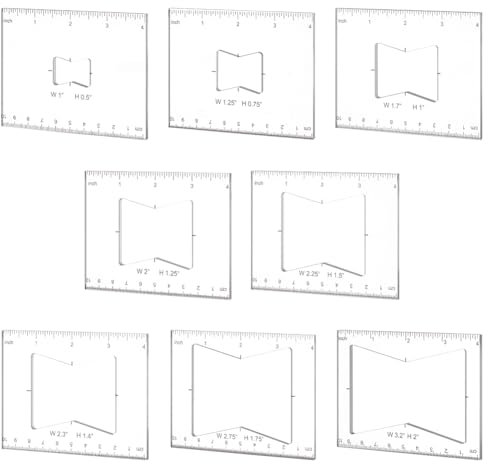 PH PandaHall Pack of 8 Router Template, 10cm Butterfly Inlay Template Set Acrylic Router Jig Template Router Stencils Drawing Scale Ruler Measuring Tool for Woodworking Drawing, School Office Home