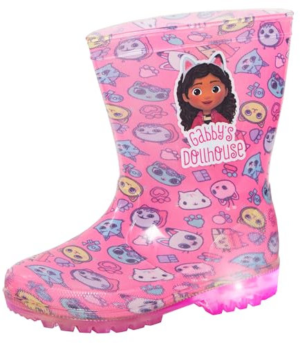 Gabby's Dollhouse Stivali da Pioggia e Neve per Bambine, Modello, luci, da Wellington per Bambine