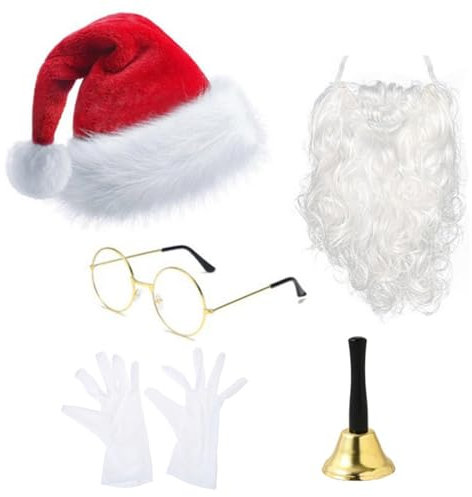 antianzhizhuang 5 Teile/Satz Santa Clause Cosplay Kostüm Weihnachten Neue Jahr Dekorationen Karneval Partei Rolle Spielen Anzüge Enthält Bart