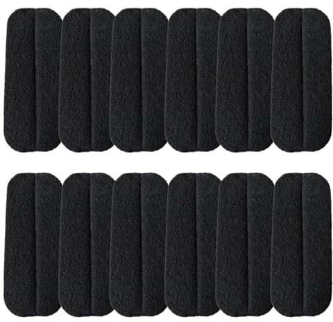 JNJOOD 12PCS Ceiling Fan Filter Activated Coconut Shells Carbon Air Filters Self-Adhesive Ceiling Fan Blade Top Keeps Air Fresh Easy Install Easy to Use