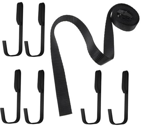 MOBUTOFU 1 Set Hunting Hook in Tree Bow Hanger Strap Hunters Safety Harness Tree Stand Harness Tree Climbing Harness Treestand Strap Hangers Climbing Tree Stand Tree Straps Nylon Black
