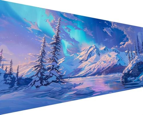Bricolage Peinture par Numero Adulte Hiver Peinture par Numéro Loisirs Créatifs Adultes, Neige Peinture par Numero Enfant DIY avec Pinceaux et Peintures Acryliques Kits (100x200cm, Sans Cadre) 1-L