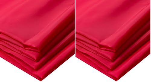 IPEA Futterstoff Stoff Rot - 200 cm x 150 cm - Made in Italy - Meterware zum Nähen, Kleidung, Futter, Jacken, Hosen, Röcke, Möbel, Kissen - Polyester Stoff zum Futter (Packung mit 2)