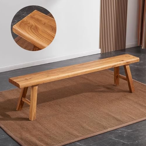 BRCYKRWY Bettbank Sitzbank Ranch aus Massivholz - Holzbank für Esszimmer, Schlafzimmer, Balkon - Rustikale Flurbank mit Deko Blumenbank