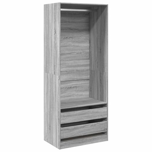 vidaXL Kleiderschrank Grau Sonoma 80x50x200 cm Holzwerkstoff