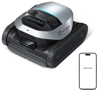 DREAME Z1 robot nett. piscine sans fil, détect. avancée de la piscine, planif. optimisée du parcours, aspi. puissante, nettoie fond, parois et ligne d’eau, pour piscines hors-sol et enterrées de 180 ㎡