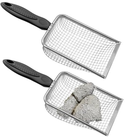 Runyu® 2 Stück Gartensieb Metall Kompostsieb Garten Sandsieb mit Rutschfester Griff, Edelstahl Durchwurfsieb 3,8mm und 5mm Masche Sieb für Erde Sand Steine Kompost