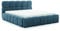 FURNISTAR Polsterbett Sofia 140x200 mit Bettkasten, Doppelbett mit Stauraum und Lattenrost, Boxspringbett-Optik, ohne Matratze, Bett - Himmelblau