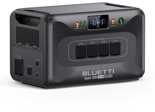 BLUETTI Apex 300 Generatore Solare, 2764,8Wh Batteria LFP di Backup | 2764,8Wh Batteria LFP di Backup con 4 Uscite CA da 3840W (7680W Picco), Energia Modulare per Casa, Camper ed Emergenze