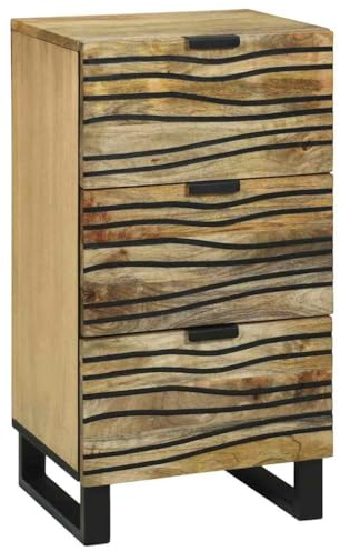 vidaXL Sideboard with Drawer Brown 40 x 33 x 75 cm Solid mango wood, Elegant, Rustic Wooden Sideboard, Storage Furniture for Living Room, Dining Organizer, Home Solutions, Modern Decor