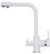 Grifo de cocina de 3 vías, blanco giratorio 360°, grifo mezclador de temperatura ajustable, grifo de agua potable, grifo de cocina, grifo de cocina cromado, filtro de agua, fregadero mezclador