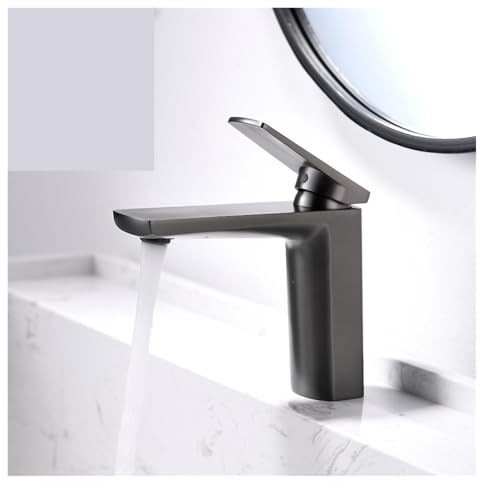 Luxus Bad Armaturen Waschtischarmatur Waschbecken Wasserhahn Heiß Kalt Messing Chrom Schwarz Gebürstet Gold,Hausrenovierung(Matt Black Faucet)