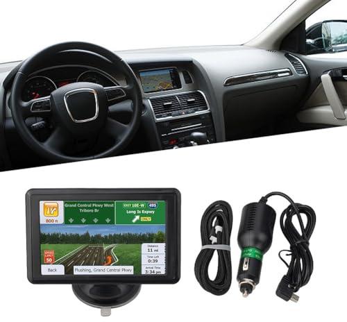 ZYWUOY 5 Zoll TFT GPS Navigator mit 8 GB ROM und 128 MB RAM, vorinstallierte UK-Karten und FM-Transmitter für Autos und Motorräder, kompatibel mit IGO für Primo