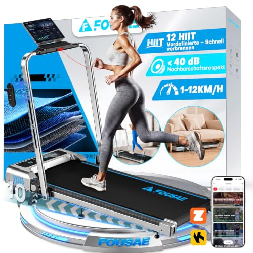 Laufband für Zuhause, 5 in 1 Walking Pad, 12km/h Klappbar Laufband mit 10% Steigung, 2.75HP bürstenlosem Motor Walking Machine mit LED-Anzeige, App-Kompatibilität, 12 Programmen, Doppeloperation