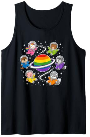 Schwule Weltraumtiere Rainbow Planet Pride Tank Top