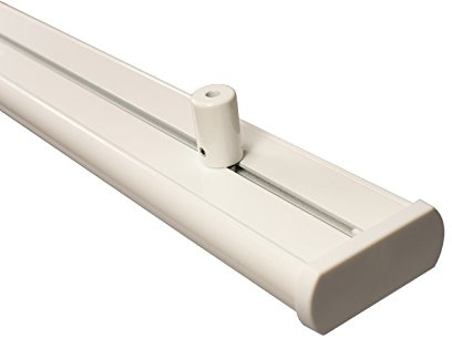 Aluminium Gardinenschiene 3 läufig in weiß mit Deckenträgern, 260 cm (2 x 130 cm)