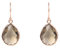 Latelita BOUCLE D'OREILLE PETITE GOUTTE QUARTZ FUMÉ OR ROSE