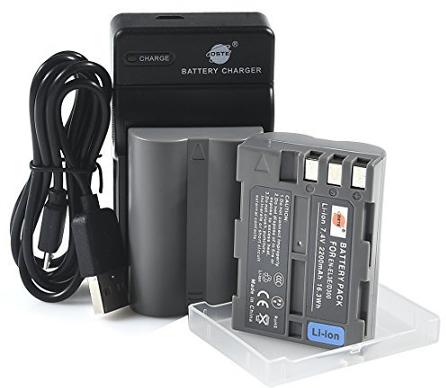 DSTE EN-EL3E Li-Ionen Batterie (2-Pack) und Micro USB Ladegerät Anzug kompatibel mit Nikon D30 D50 D70 D70S D90 D80 D100 D200 D300 D300S D700