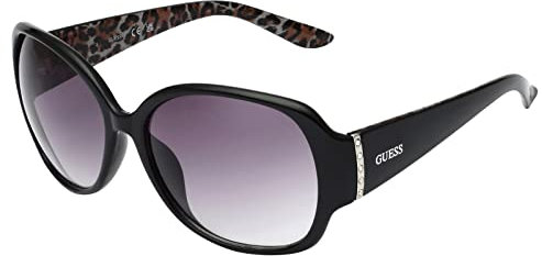 Guess Damen GF0284_01B Sonnenbrille, Schwarz (Nero/leopardato), 60