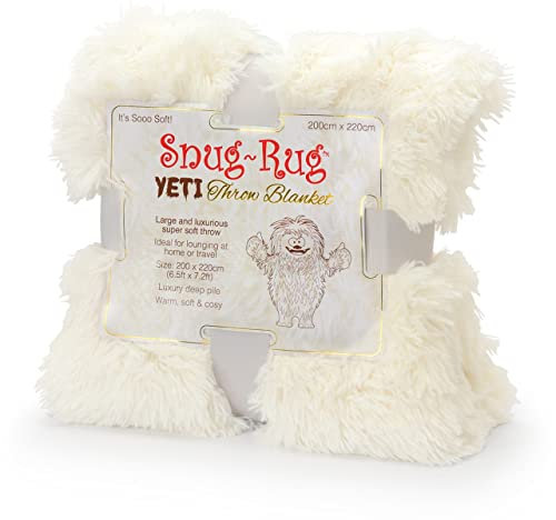 Snug Rug Yeti Luxury Deep Flor Überwurf Decke, Cremefarben, 200 x 220 cm