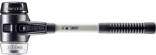 SIMPLEX-Schonhammer, Gummikomposition/Weichmetall; mit verstärktem Tempergussgehäuse und Fiberglasstiel | D=80 mm | 3729.080