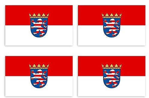 Kiwistar Aufkleber 4,5 x 2,7 cm Hessen - Bundesland Autoaufkleber Deutschland Flagge Länder Wappen Fahne Sticker Kennzeichen - Auto - Fahrrad - LKW