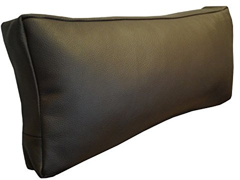 Quattro Meble Dunkelbraun Leder Nackenkissen Echtleder Kopf Kissen Kopfstütze (22 x 50cm)