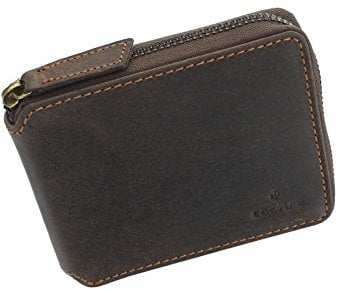 Cactus Mala Collection Leather Zip Around Wallet with RFID Protection 188_81 Brown