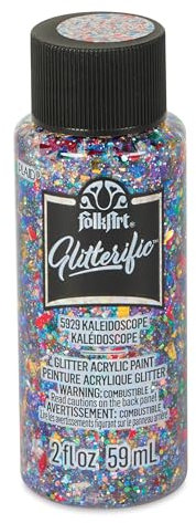 Plaid PE5929 Folk Art Glitterific Acrylic Paint, Kaleidoscope, 2 oz., small