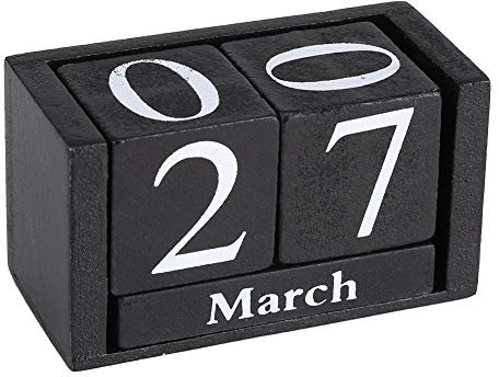 Fdit Ewiger Kalender Dauerkalender Holz Calendar Block Vintage Holzkalender Desktop Time Concept Perpetual Desktop Calendar Rustikales Holz Ewiger Block Monat Datum Display Home Office Dekoration