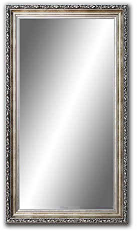 80 cm x 40 cm, Spiegel mit Rahmen, Badezimmerspiegel Antik, Alte Spiegel, Handgefertigte, Stabiler Rückwand, Rahmenleiste: 60 mm breit und 45 mm hoch, Rahmen Farbe: Gold- Silber
