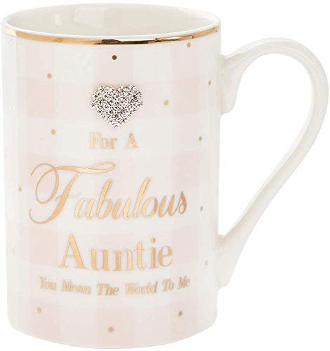 LEONARDO LP33865 Ceramic Fabulous Auntie Mug | Checkered and Mad Dots | 1 Piece-7x7x11 cm Accessory, White, 1 Count (Pack of 1)