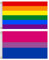 Shmbada Regenbogenflagge und Bisexueller Stolzfahne mit Messingösen, Premium-Polyester, lebendige Farben, kein Verblassen, für Innen- Außenbereich, LGBT-Banner Stolz, Gay/Lesben, 90 x 150 cm, 2 Stück