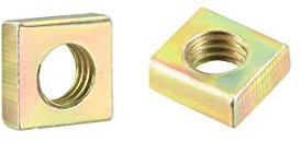 uxcell Quadratische Muttern, M5 x 8 mm x 3 mm, gelb, verzinkt, metrisches Grobgewinde, Sortimentskit, 25 Stück