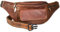 Grosse Bauchtasche Vorne mit einem Druckknopf-Außenfach Rindsleder Multicolor/Cognac