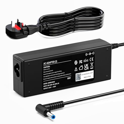 Laptop Charger for HP 250-G7 250-G6 G5 G4 350-G2, EliteBook 820 830 840 850, ProBook 430 440 450 G3 G4 G5 G6 G7, Chromebook 11 14 Compatible With 90W /65W/45W AC Adapter Power Supply 4.5x 3mm