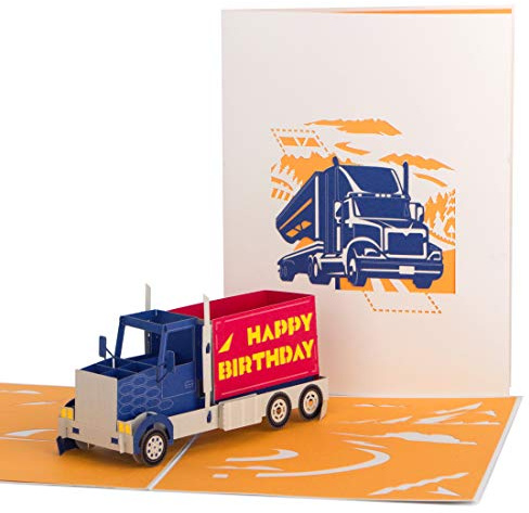 Ribbli geburtstagskarten happy birthday karte Lastkraftwagen Pop up karte Pop up geburtstagskarte für Sie Ihn Männer Frauen Vater Ehemann Sohn Tochter Kind, mit Umschlag