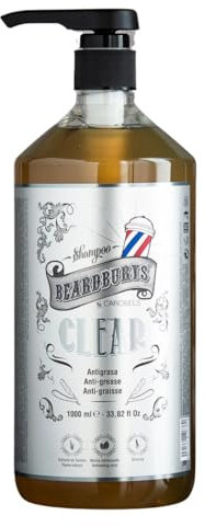 Beardburys Clear Shampoo für fettiges Haar, Tiefenreinigung, erfrischende Formel, reduziert Fett und Öl, ideal für die tägliche Anwendung, parabenfrei, 1 Liter
