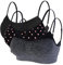 Litthing Damen Sport BH Nahtlos Komfort-BHS Gepolsterte Damen-Oberteile Verstellbarer Träger Bralettes Weste-Stil Athletisches kabelloses Wickel-Brust-Crop-Top für Yoga Fitness Training